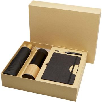 Carmen A5 Hard Cover Notebook And Ballpoint Pen Gift Set (Black Ink) - Black - image main
