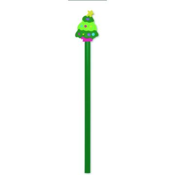 Christmas Pencil With Eraser - Green - item picture front