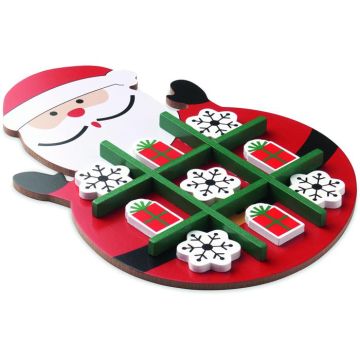 Christmas Wooden Tic Tac Toe - Red - item picture front