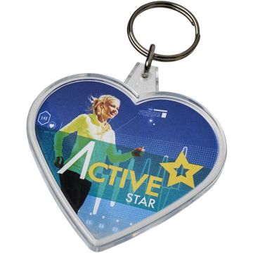 Combo Heart-Shaped Keychain - Transparent clear - image main