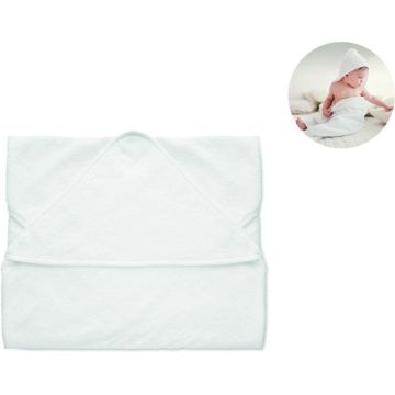 Cotton Hooded Baby Towel - White - item picture front