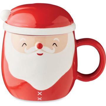 Santa Ceramic Mug With Lid 370 ml