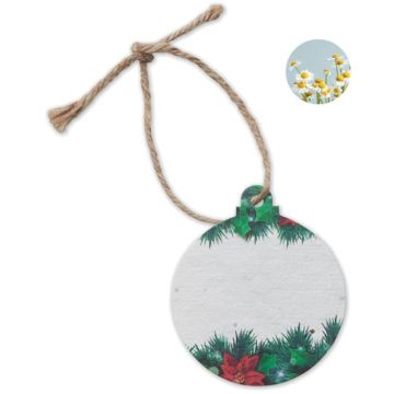 Soft wildflower mix seed paper in Christmas ornament bauble shaped with jute rope