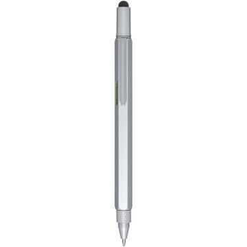 Dora Recycled Aluminium Multifunctional Pen (Black Ink) - Silver - image main