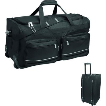 Duffle Bag Trolley 600D RPET - Black - item picture front