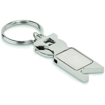Euro Token Key Ring - Matt Silver - item picture front