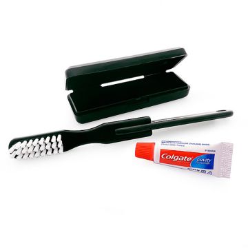 Black Travel Toothbrush Paste Set