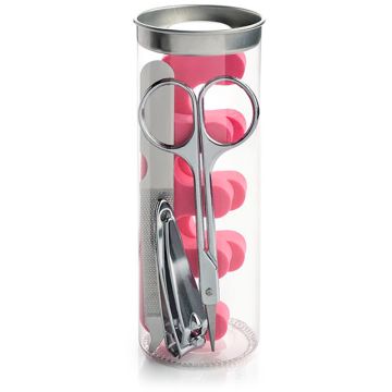5pc Manicure Set Including Toe Nail Separators In A Tube