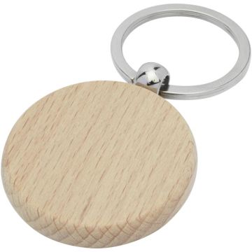 Giovanni Beech Wood Round Keychain - Natural - image main