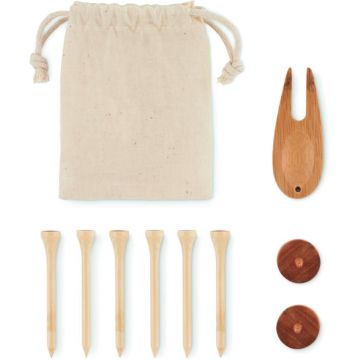 Golf Accessories Set In Pouch - Beige - item picture front