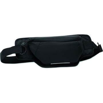 Hiking Waist Bag In 420D Nylon - Black - item picture front