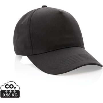 Impact 5 Panel 190Gr Recycled Cotton Cap With Aware Tracer - black - main image