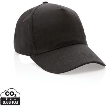 Impact 5Panel 280Gr Recycled Cotton Cap With Aware Tracer - black - main image