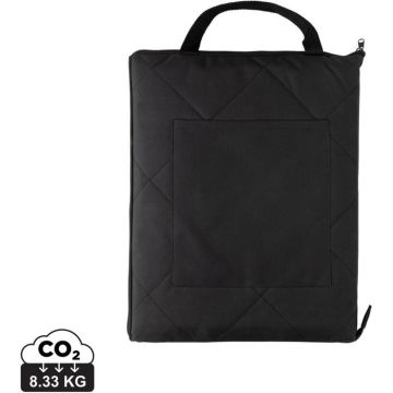 Impact Aware RPET Foldable Quilted Picnic Blanket - black - main image