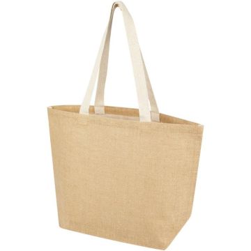Juta 300 g/m² Jute Tote Bag 12L - Natural, White - image main