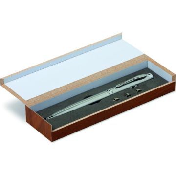 Laser Pointer In Wooden Box - Silver - item picture front