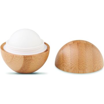 Lip Balm In Round Bamboo Case - Wood - item picture front