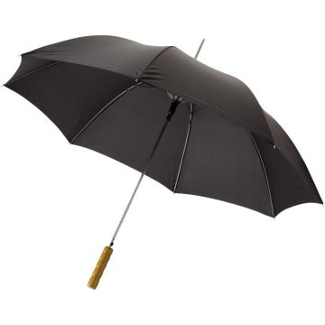 Lisa 23" Auto Open Umbrella With Wooden Handle - Black - image main