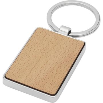 Mauro Beech Wood Rectangular Keychain - Natural - image main