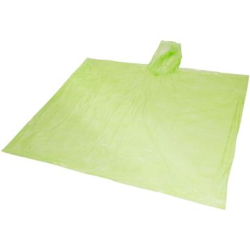 Mayan Recycled Plastic Disposable Rain Poncho With Storage Pouch - Lime - image main