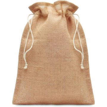 Medium Jute Gift Bag 25 x 32Cm - Beige - item picture front