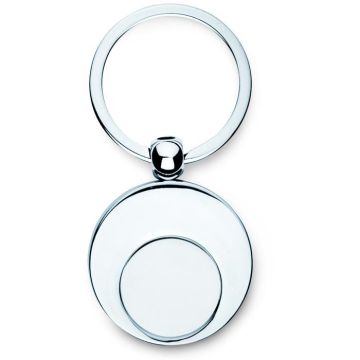 Metal Key Ring With Token - Shiny Silver - item picture front