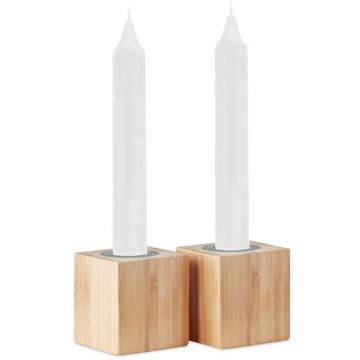 Pyramide 2 Candles And Bamboo Holders