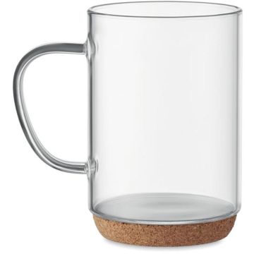 Lisbo Glass Mug 400ml With Cork Base