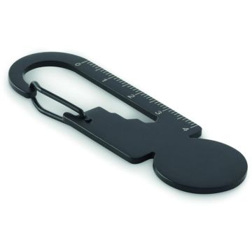 Multifunctional Key Ring Token - Black - item picture front