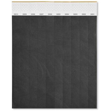 One Sheet Of 10 Wristbands - Black - item picture front