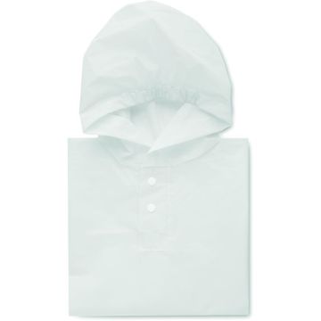 Peva Kid Rain Coat With Hood - White - item picture front