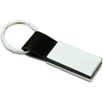 PU And Metal Key Ring - Black - item picture front