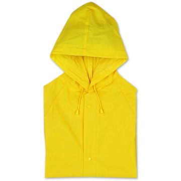 PVC Raincoat With Hood - Yellow - item picture front