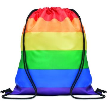 Rainbow RPET Drawstring Bag - Multicolour - item picture front