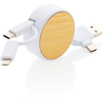 RCS Recycled Plastic Ontario 4-In-1 Retractable Cable - white - main image
