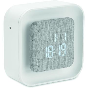 Recycled Abs/PET Alarm Clock - White - item picture front