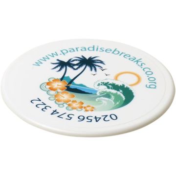 Renzo Round Plastic Coaster - White - image main