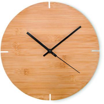 Round Shape Bamboo Wall Clock - Wood - item picture front