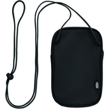 RPET Cross Body Travel Pouch - Black - item picture front