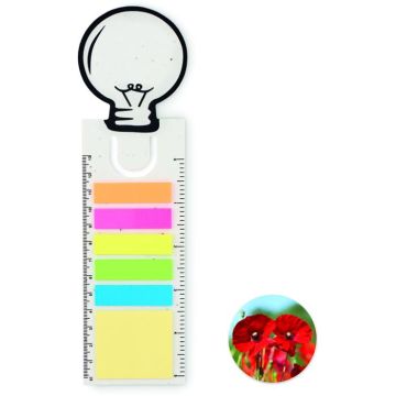 Seed Paper Bookmark W/Memo Pad - White - item picture front