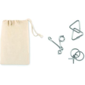 Set Of 3 Metal Brain Teasers - Beige - item picture front