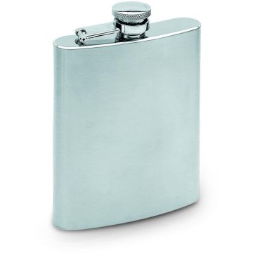Slim Hip Flask 200ml - Matt Silver - item picture front