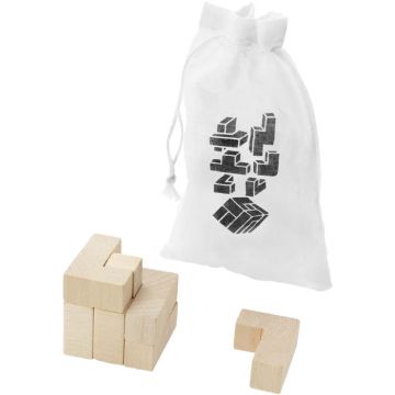 Solfee Wooden Squares Brain Teaser With Pouch - Natural - image main
