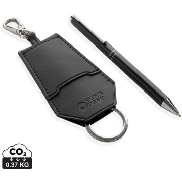 Sp Tula RCS Certified Recycled PU Key Holder And Pen Set - black - main image
