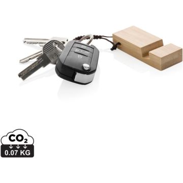 Standkey Bamboo Keychain Phone Stand - brown - main image