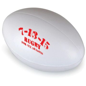 Stress Rugby Ball - White, 92 x 60 mm - main image
