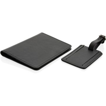 Swiss Peak GRS Recycled PU Travel Gift Set - black - main image