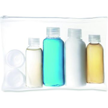 Travelling Pouch With Bottles - Transparent - item picture front