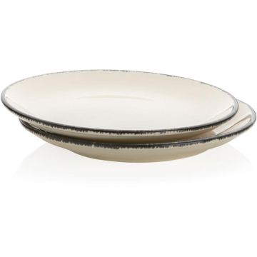 Ukiyo Dinner Plate Set Of 2 - white, black - main image