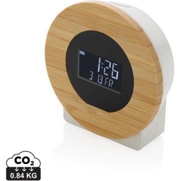 Utah RCS Rplastic And Bamboo Lcd Desk Clock - brown - main image